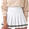 Saonta  Womens Girl High Waisted Pleated Tennis Skirt School A-Line Skater Skirts with Lining Shorts