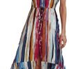 Saonta  Women's 2024 Summer Casual Boho Sundress Polka Dot Spaghetti Strap V Neck Flowy Midi Dresses