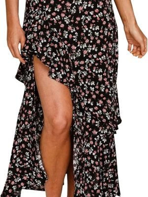 71YwLnB5A3L._AC_SL1500 Saonta Women 2024 Summer Spring Boho Long Skirts Dress Floral Print Elastic Waist Split Ruffle High Low Beach Maxi Skirt