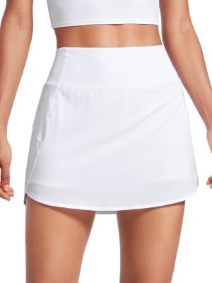 71ZCk5jzisL._AC_SL1500 Saonta A Line Golf Skirts for Women High Waisted Split Hem Tennis Casual Skirt Shorts with Zipper Pocket