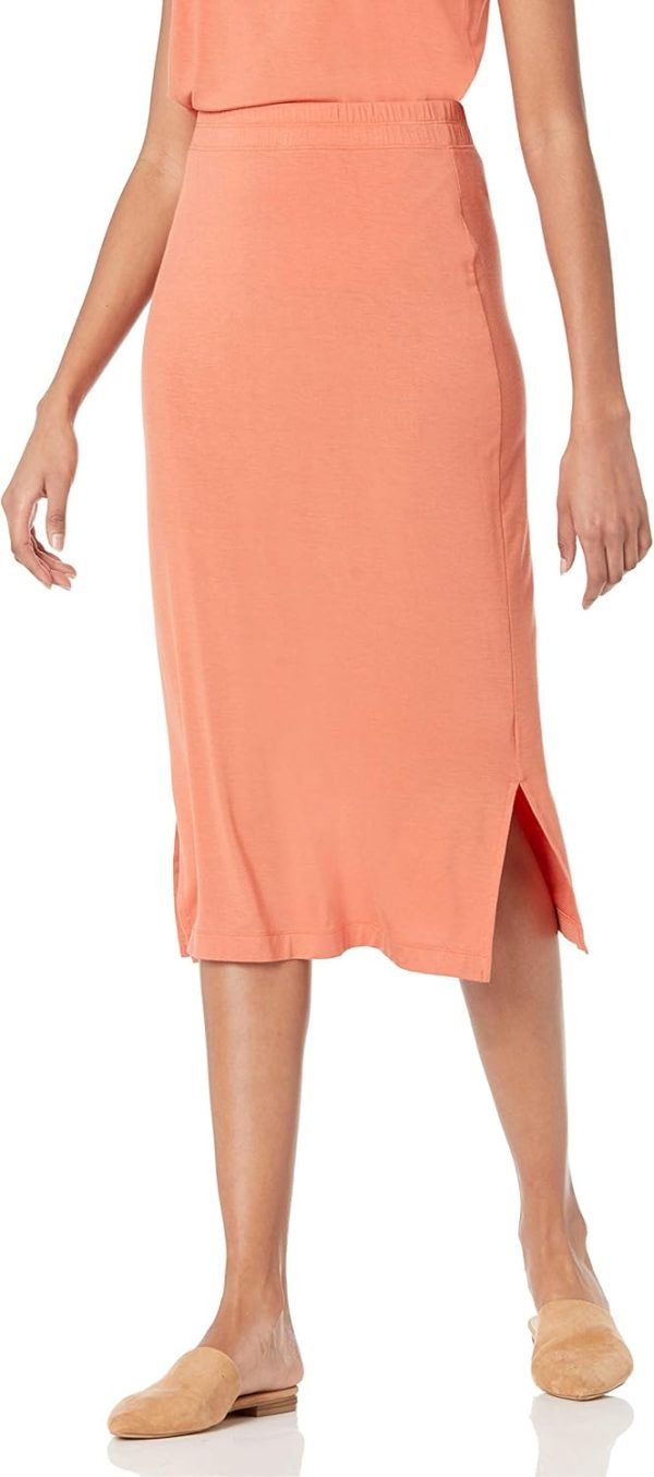 Saonta  Women's Pull-On Knit Midi Skirt (Available in Plus Size)