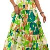 Saonta  Womens Dresses 2024 Puff Sleeve Floral Casual Summer Dresses Smocked Backless Beach Flowy Tiered Maxi Dress