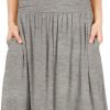 Saonta  Skirts for Women Regular and Plus Size Skirt with Pockets Below The Knee Length Ruched Flowy Midi Skirt