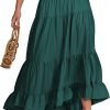 Saonta  Women Summer Maxi Skirt Elastic High Waist Flowy Boho Casual Tiered Aline Long Beach Skirts 2024 Trendy Outfits