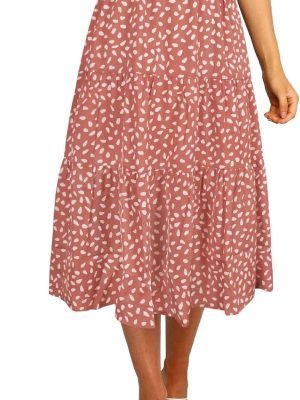 71cCxVKaFtL._AC_SL1500 Saonta Women's Boho Leopard Print Skirt Pleated A-Line Swing Midi Skirts