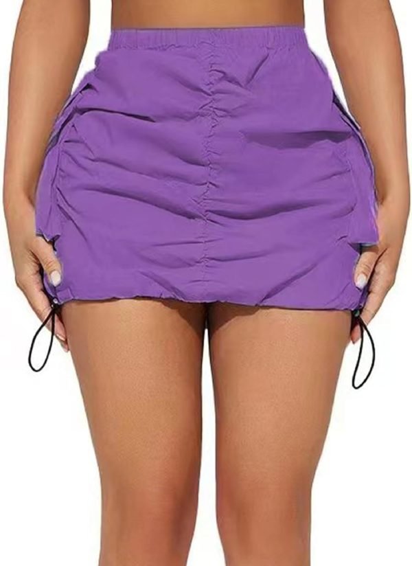 Womens Saonta  Skirt Y2k High Waisted Pencil Mini Skirts for Women Sexy Trendy Short Side Drawstring Ruched Bodycon Cute Skirts