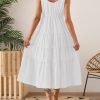 Saonta Women's 2024 Summer Sleeveless Dress Casual Backless Loose Flowy Tiered Sundress Beach Cover up Tank Dresses