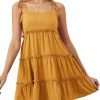 Women's Summer Mini Dress Sleeveless Boho Spaghetti Strap Dresses Casual Flowy A Line Cami Dress S-XXL