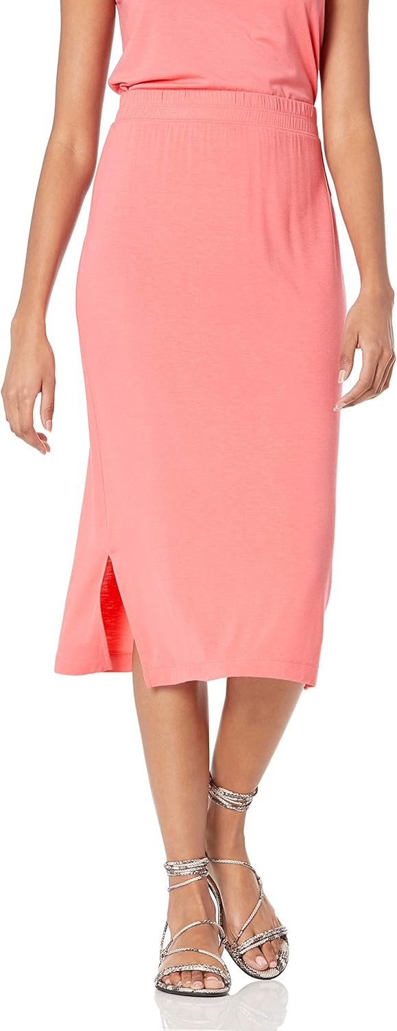 Saonta  Women's Pull-On Knit Midi Skirt (Available in Plus Size)