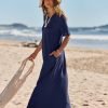 Saonta  Women's 2024 Summer Short Sleeve Maxi Dress Casual Crewneck Swing A Line Long T Shirt Dress with Pockets