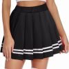 Saonta  Womens Pleated Skirt School Uniform Skirt Mini Skirt Pleated Cheer Skirt