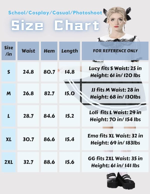 Saonta  Womens Pleated Skirt School Uniform Skirt Mini Skirt Pleated Cheer Skirt