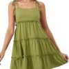 Women's Summer Mini Dress Sleeveless Boho Spaghetti Strap Dresses Casual Flowy A Line Cami Dress S-XXL