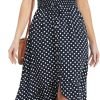 Women's Polka Dots Short Sleeve V Neck Dresses Vintage Boho Maxi Summer Dress with Stretchy Waist