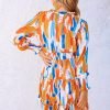 Saonta  Womens Summer Dresses 2024 Boho Floral Drawstring V Neck Smocked Long Sleeve Ruffle Tiered Chiffon Mini Short Dress