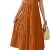 Saonta Women's 2024 Summer Sleeveless Dress Casual Backless Loose Flowy Tiered Sundress Beach Cover up Tank Dresses