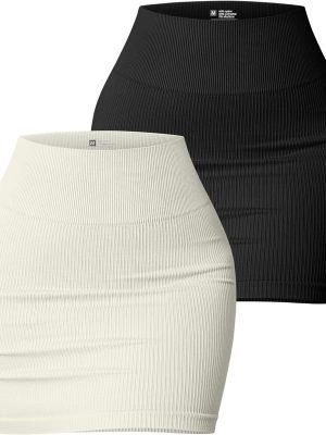 71j0R43N31L._AC_SL1500 Saonta Women's 2 Piece Skirts Basic Versatile Stretchy Ribbed Casual High Waist Mini Skirt