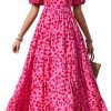 Saonta  Womens Dresses 2024 Puff Sleeve Floral Casual Summer Dresses Smocked Backless Beach Flowy Tiered Maxi Dress