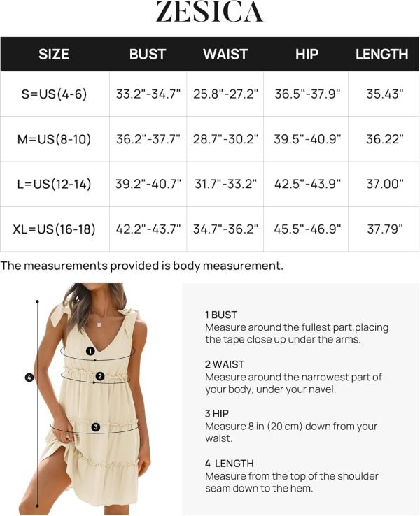 Saonta Womens Summer Casual V Neck Sleeveless Mini Dress 2024 Tie Shoulder Tiered Ruffle Swing A Line Short Sundresses