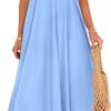 Saonta  Womens 2024 Summer Flowy Maxi Dress Casual Sleeveless Spaghetti Strap Ruffle Beach Long Dresses