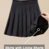 Saonta  Womens Girl High Waisted Pleated Tennis Skirt School A-Line Skater Skirts with Lining Shorts