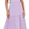 Saonta  Women's Summer Casual Long Maxi Beach Vacation Dresses Sleeveless Square Neck Flowy Tiered Sun Dress with Pockets