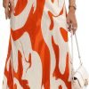Saonta  Women's High Waist Graphic Print A Line Pleated Long Skirt