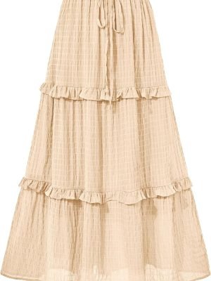 71vTWQlIPNL._AC_SL1500 Saonta Women's Long Summer Skirt 2024 Elegant High Waist Cocktail Party Wedding Guest Dress Flared A-Line Midi Skirts