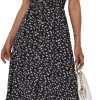Saonta  Women's 2024 Summer Casual Boho Sundress Polka Dot Spaghetti Strap V Neck Flowy Midi Dresses
