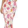 Saonta  Womens Floral Summer One Shoulder Strappy Tiered Ruffle Midi Bodycon Dresses