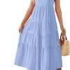 Saonta Women's 2024 Summer Sleeveless Dress Casual Backless Loose Flowy Tiered Sundress Beach Cover up Tank Dresses