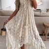 Saonta  Women's Maxi Dress Lace Dresses Boho Tassel V-Neck Flare Ruffle Adjustable Straps Beach Summer Long Dress