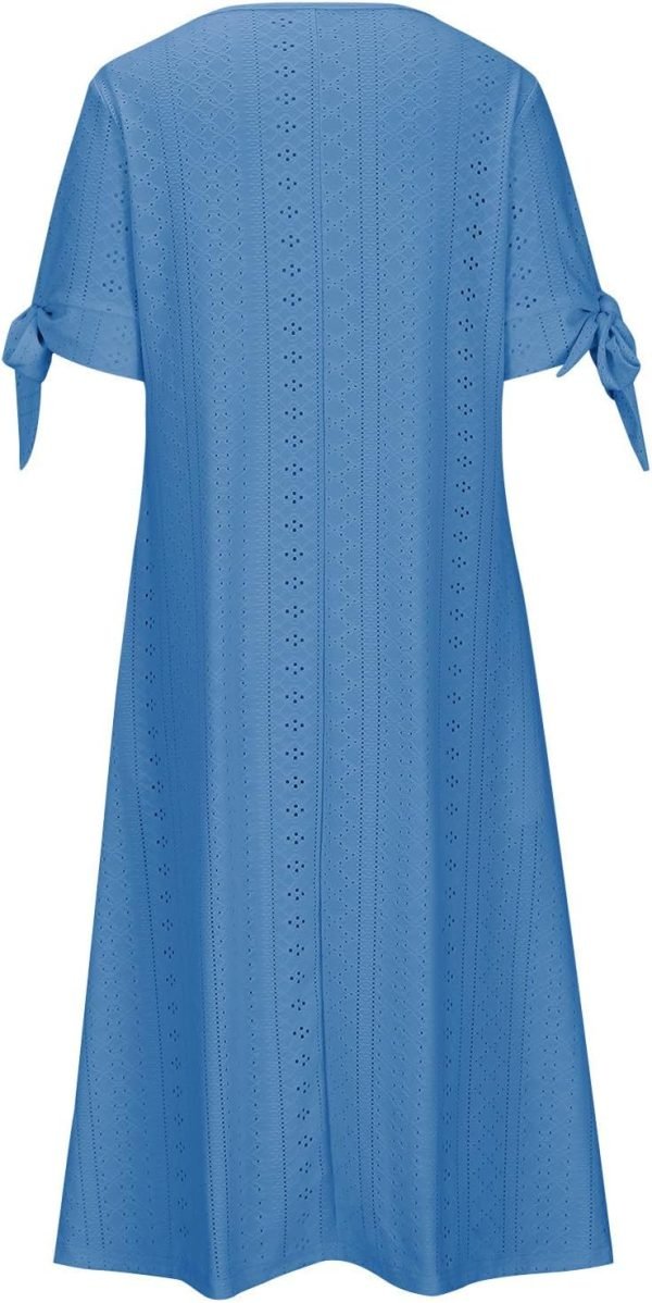 Womens Bohemian Maxi Long Dress Trendy Boho Dresses V Neck Beach Vacation Dress Casual Beachy Outfits with Pockets