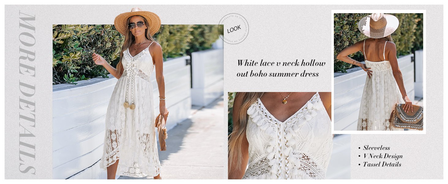 white lace dress long beach dress v neck