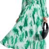 Saonta  Women's 2024 Fall Boho Maxi Dress Casual Long Sleeve V Neck Printed Beach Long Flowy Dresses
