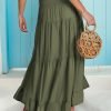Saonta  Women Summer Maxi Skirt Elastic High Waist Flowy Boho Casual Tiered Aline Long Beach Skirts 2024 Trendy Outfits