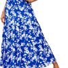 Saonta  Womens 2024 Spring Summer High Waist Boho Floral Maxi Skirt Casual Flowy Swing Pleated A Line Beach Long Skirts