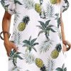 Saonta  Womens Cotton Shirt Dress Summer Casual Short Sleeve Button Down Beach Cover Up Shirts with Pockets