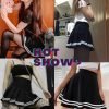Saonta  Womens Pleated Skirt School Uniform Skirt Mini Skirt Pleated Cheer Skirt