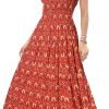 Saonta  Women's 2024 Summer Short Sleeves Boho Floral Print Tiered Casual Flowy Long Maxi Dress