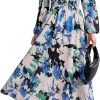 Saonta  Women's 2024 Fall Boho Maxi Dress Casual Long Sleeve V Neck Printed Beach Long Flowy Dresses