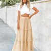 Saonta  Women's Long Summer Skirt 2024 Elegant High Waist Cocktail Party Wedding Guest Dress Flared A-Line Midi Skirts