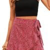 Saonta  Women's Summer Wrap Floral High Waist Ruffle Short Mini Skirts