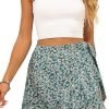 Saonta  Women's Summer Wrap Floral High Waist Ruffle Short Mini Skirts