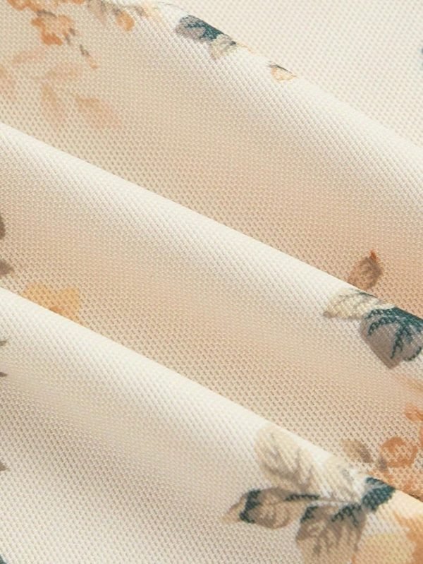 Saonta  Women's Floral Print High Waist Bodycon Ruffle Hem Fishtail Long Skirt