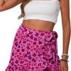 Saonta  Women's Summer Wrap Floral High Waist Ruffle Short Mini Skirts
