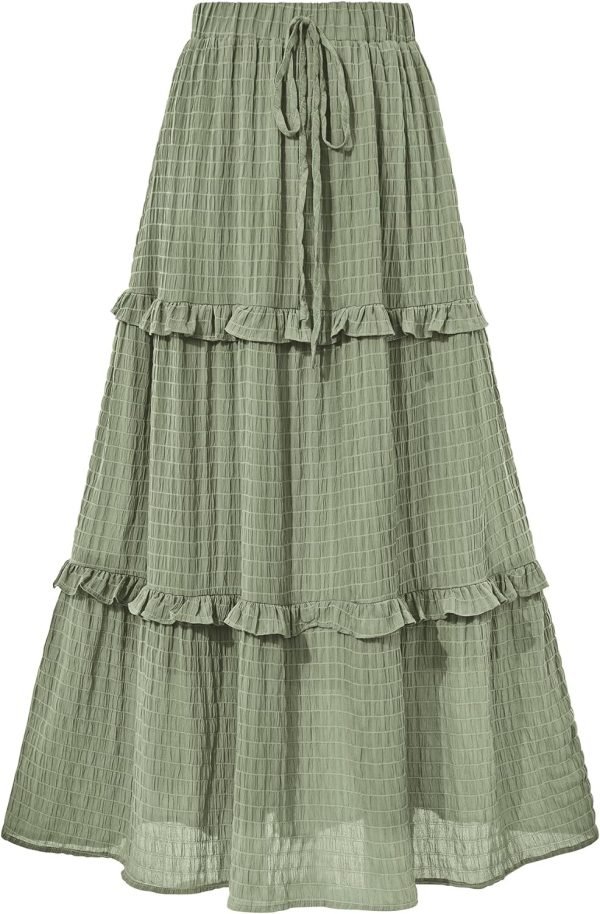 Saonta  Women's Long Summer Skirt 2024 Elegant High Waist Cocktail Party Wedding Guest Dress Flared A-Line Midi Skirts