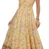 Saonta  Women's 2024 Summer Short Sleeves Boho Floral Print Tiered Casual Flowy Long Maxi Dress