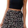Saonta  Women's Summer Wrap Floral High Waist Ruffle Short Mini Skirts
