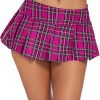Saonta  Mini Pleated Skirts for Women Mini Plaid Skirt XS-XXL
